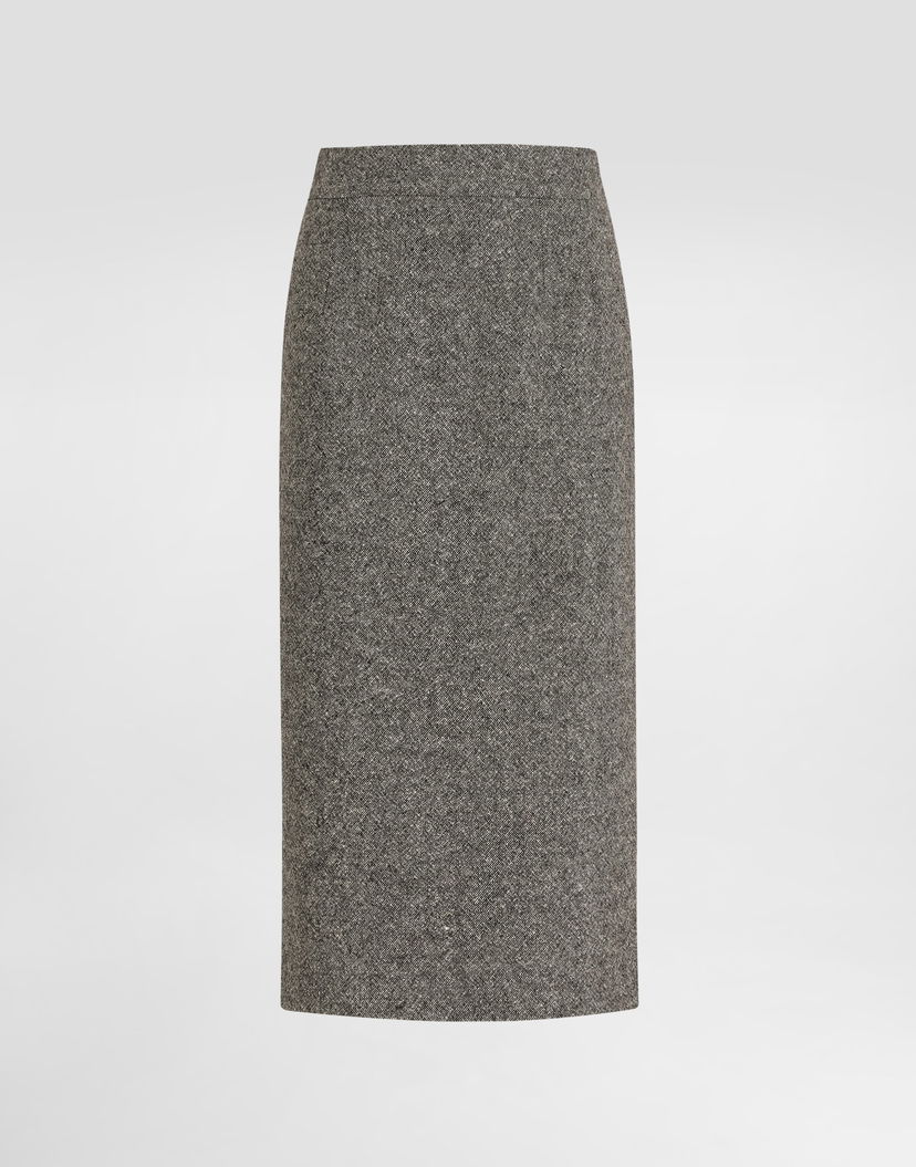 Пола Dolce & Gabbana Dotted Wool Skirt Сиво | F4CS8TFMBARS8030