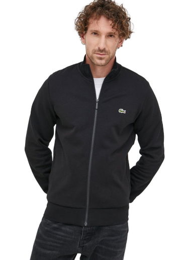 Суитчър Lacoste Brushed Fleece Zippered Sweatshirt Черно | SH9622