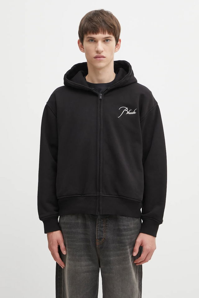 RHUDE Classique Zip-Up Hooded Hoodie with Embroidered Logo