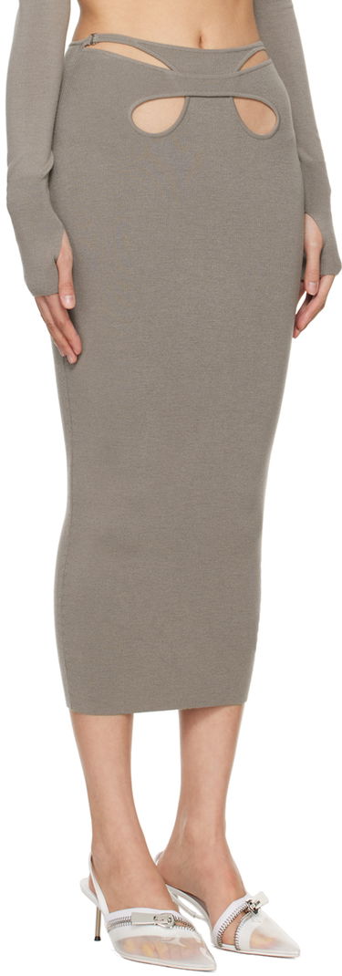 Пола Dion Lee Cutout Detail Knit Midi Skirt Сиво | A7784PS24, 1