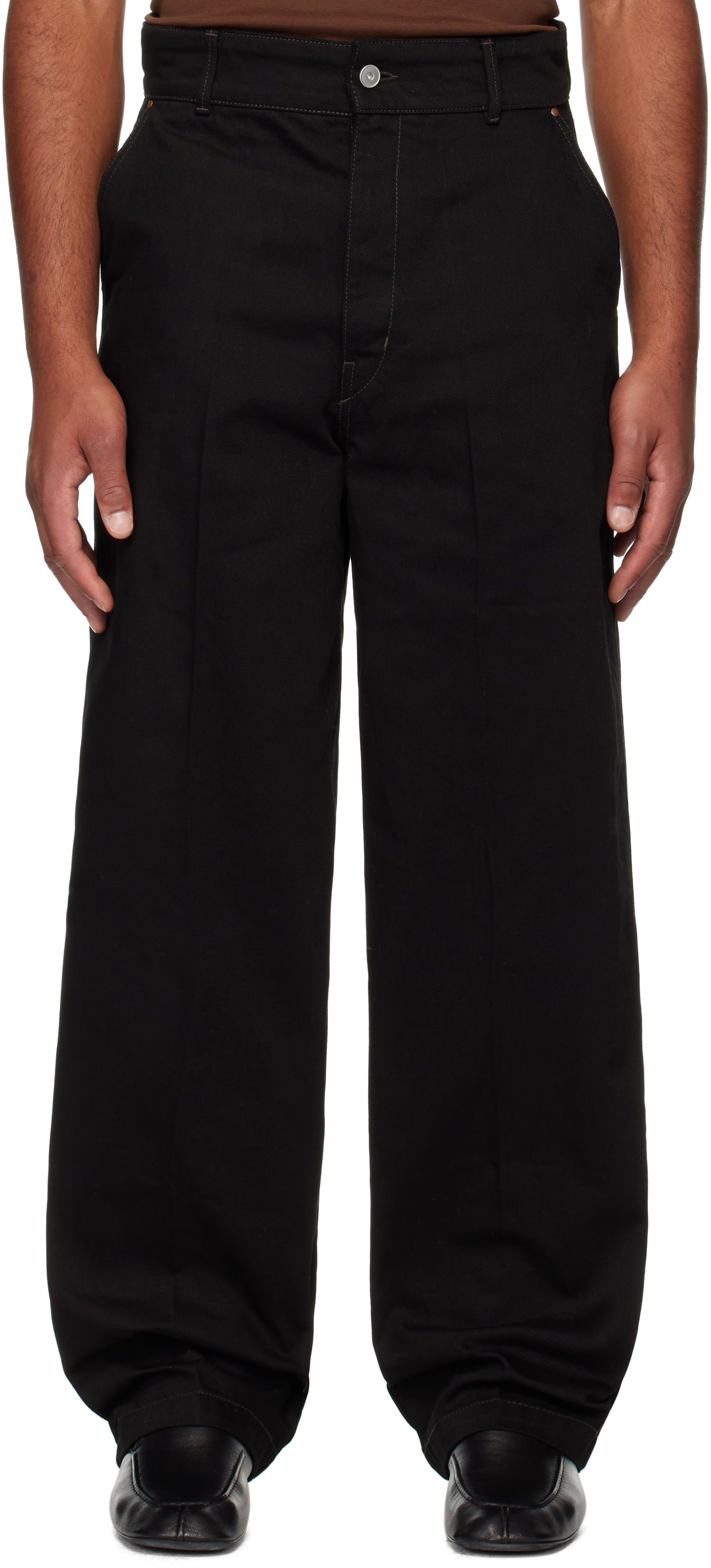 Дънки LEMAIRE LEMAIRE Maxi Barrel Workwear Jeans Черно | PA1261 LD1055, 0