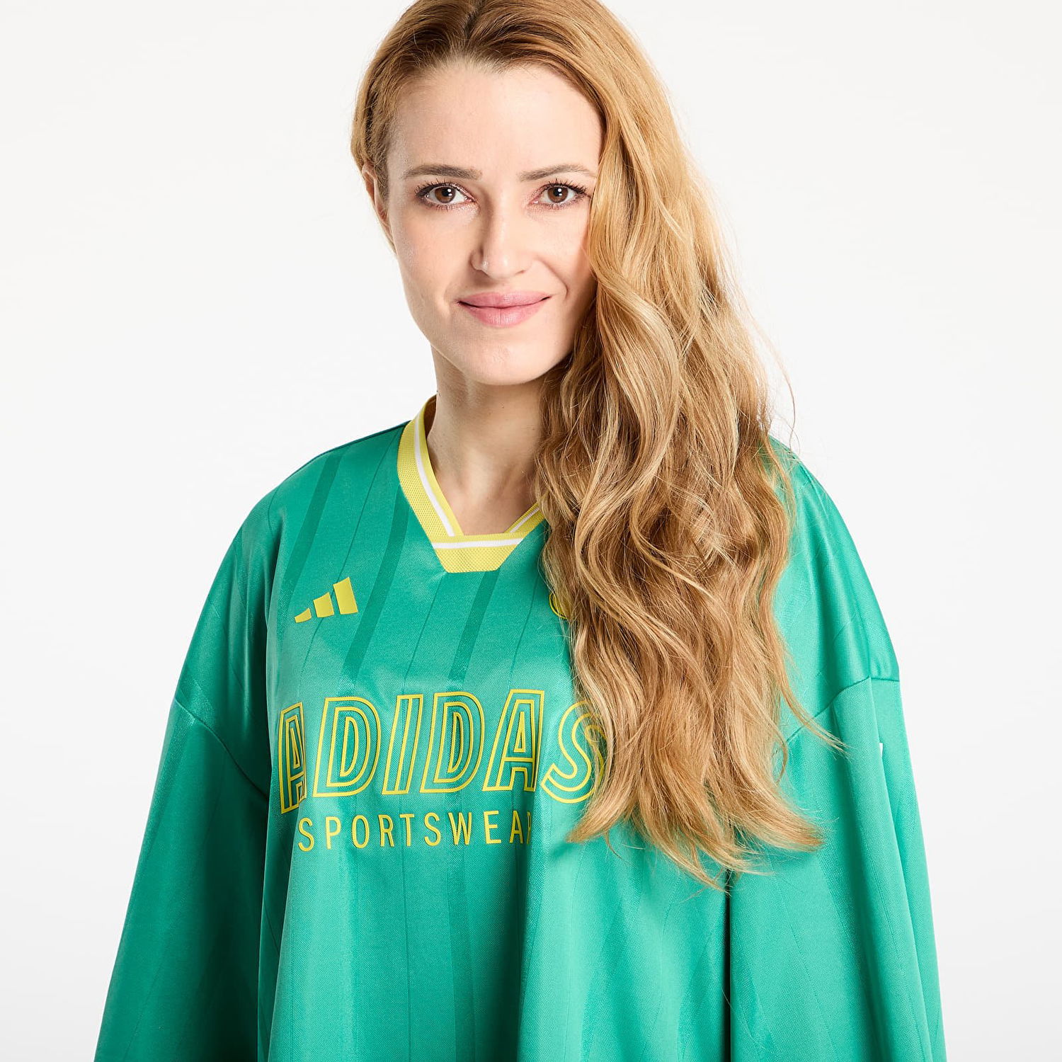 Фланелка adidas Performance Tiro Cut 3 Stripes Oversized Mesh Cropped Jersey Зелено | JG4096, 1
