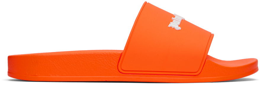 Кецове и обувки Palm Angels Orange Logo Pool Slides Оранжево
 | PMIC011F24MAT0016666, 0