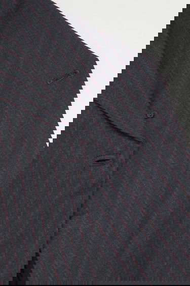 Яке GANNI Asymmetric Pinstripe Blazer Сиво | W0578, 4