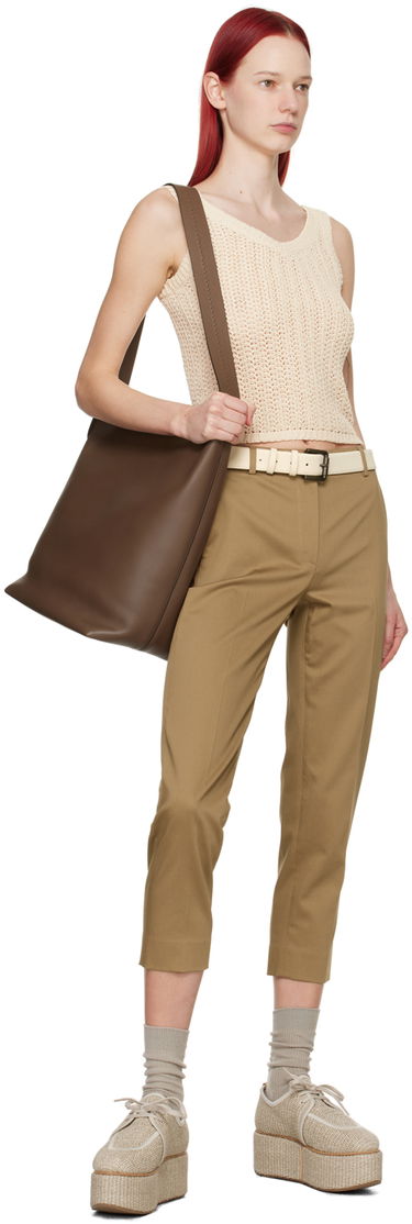 Панталони Max Mara Slim Fit Cropped Trousers Бежово | 2411131072600, 3