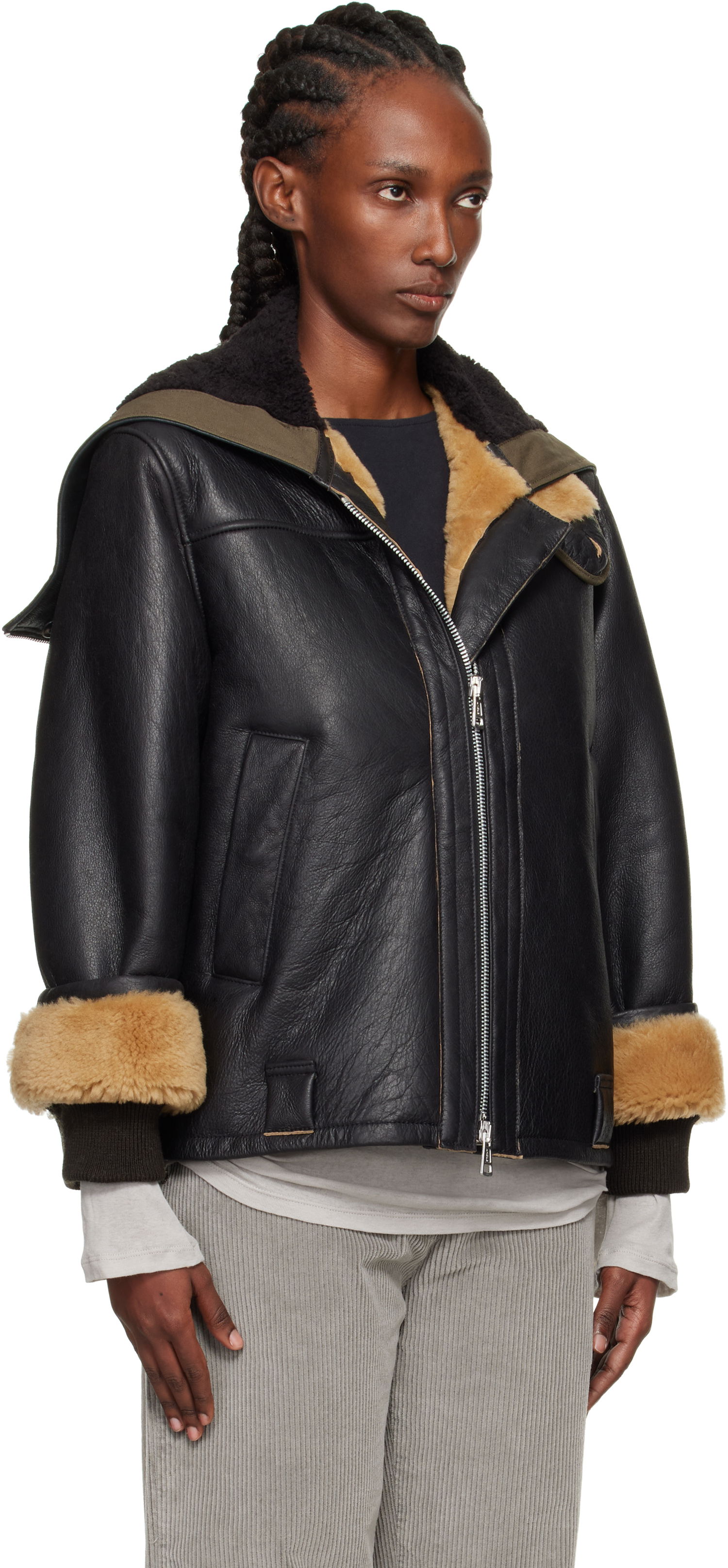 Яке OUR LEGACY Our Legacy Blizzard Shearling Leather Jacket Черно | W4259BN, 1
