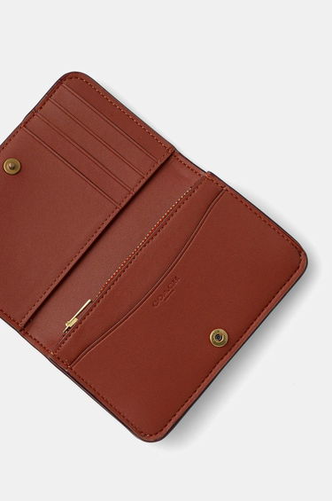 Портфейл Coach Coach Leather Card Case Кафяво | CR542, 1