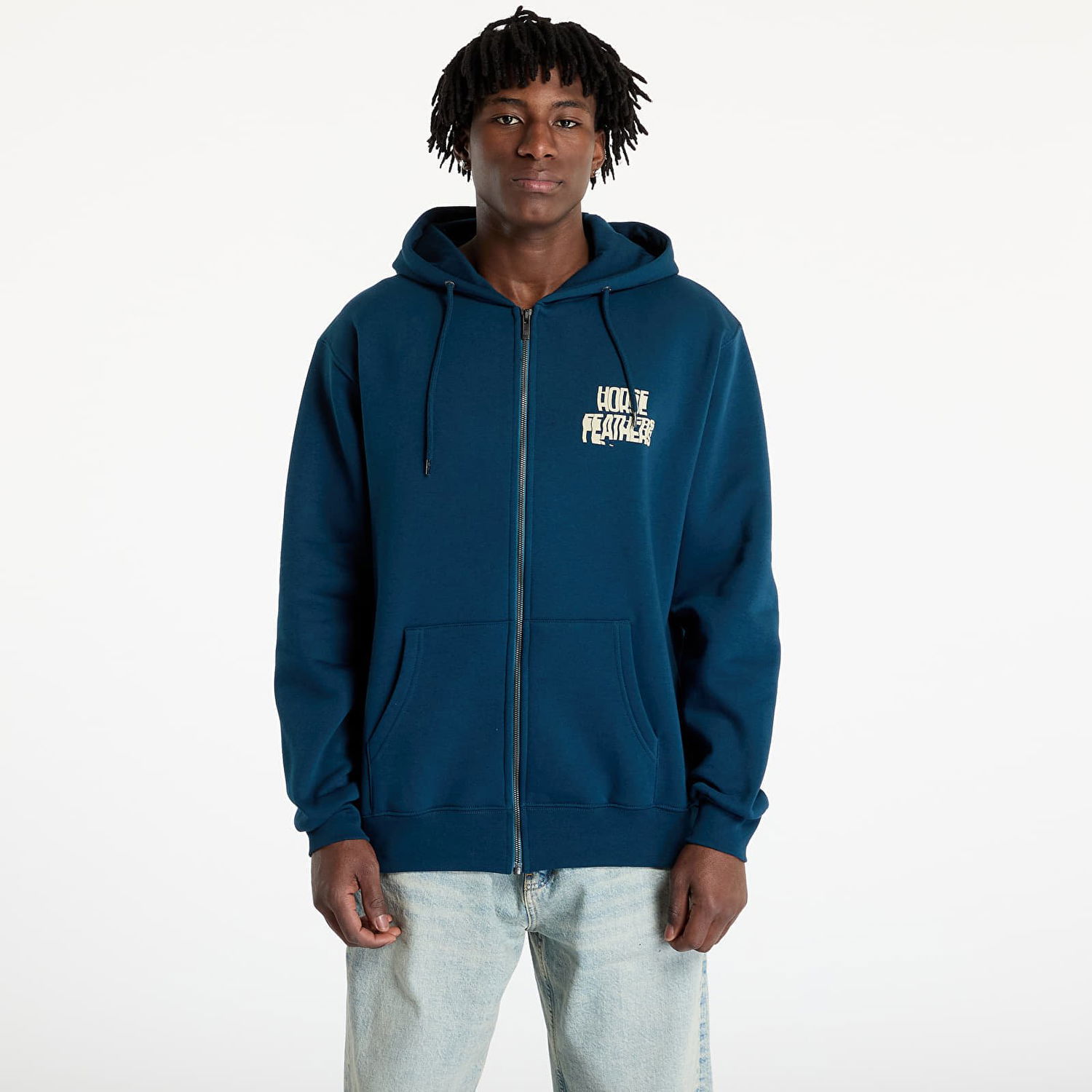Суитчър Horsefeathers Horsefeathers Xerox Zip Hoodie Тъмно синьо | SM1372A, 0
