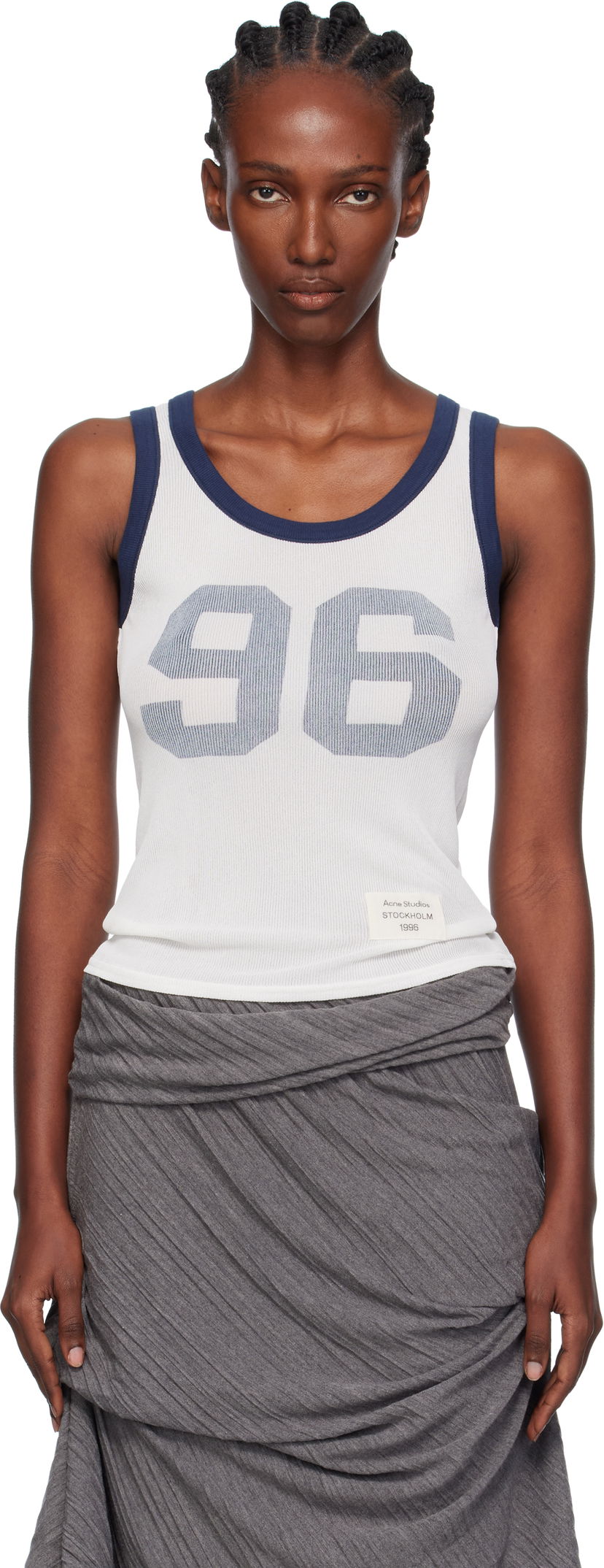 Потник Acne Studios Acne Studios Ribbed '96 Tank Top Бяло | AL0479-