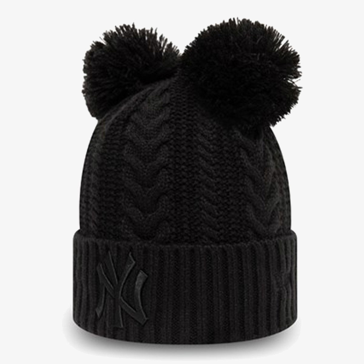 Шапка New Era New Era Double Pom Cuff Knit New York Yankees Beanie Черно | 60141699, 0