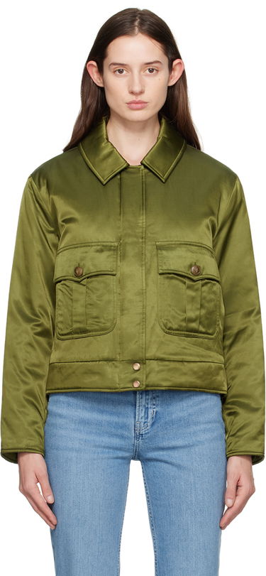 Яке rag & bone Rag & Bone Women's Satin Bomber Jacket Зелено | WAW23H2009KM09, 0