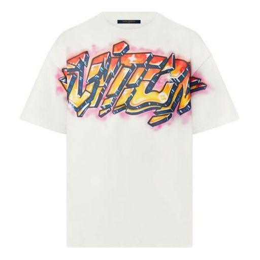 Тениска Louis Vuitton SS22 Graffiti Print T-Shirt Бяло | 1A9T6P