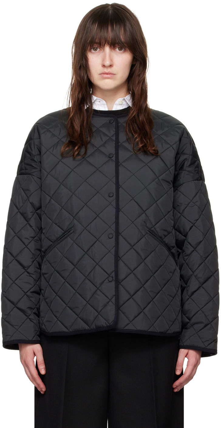 Пухо яке TOTEME Quilted Button-Up Jacket Черно | 211-177-732