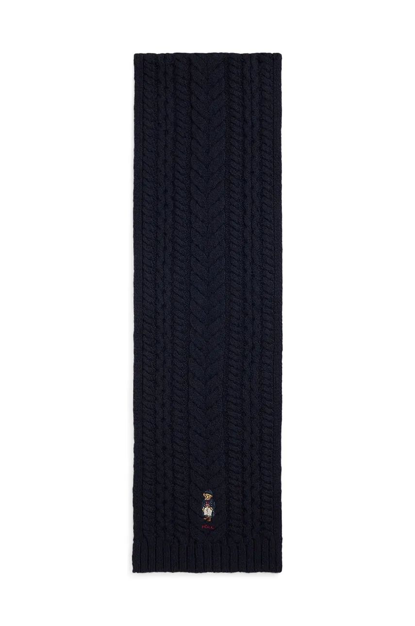 Шал Polo by Ralph Lauren Cable-Knit Wool Scarf Тъмно синьо | 455961992, 1