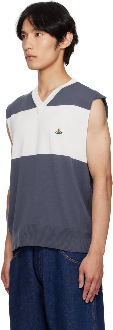 Пуловер Vivienne Westwood Vivienne Westwood Ollie Striped Sweater Vest Сиво | 2701002J-Y003F-, 3