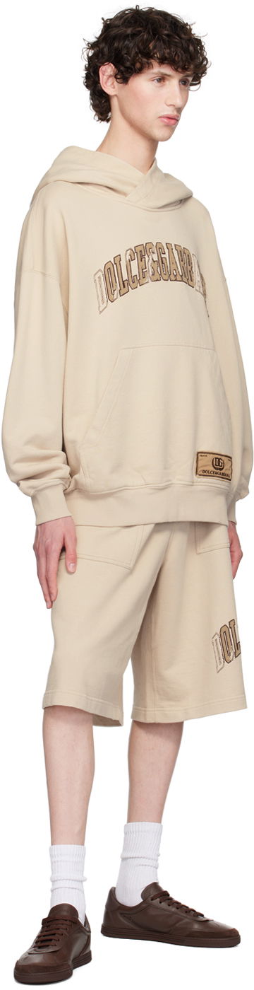 Суитчър Dolce & Gabbana Embroidered Logo Hoodie Бежово | G9AKPZG7NQI, 3