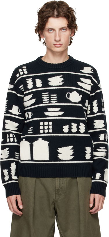 Пуловер JW Anderson Crockery Jacquard Sweater Тъмно синьо | KW1431-YN0379, 0