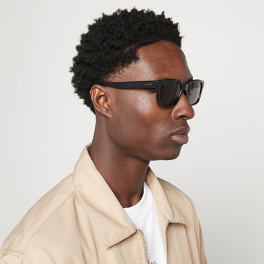 Minimal Logo Acetate Rectangular Sunglasses, 1