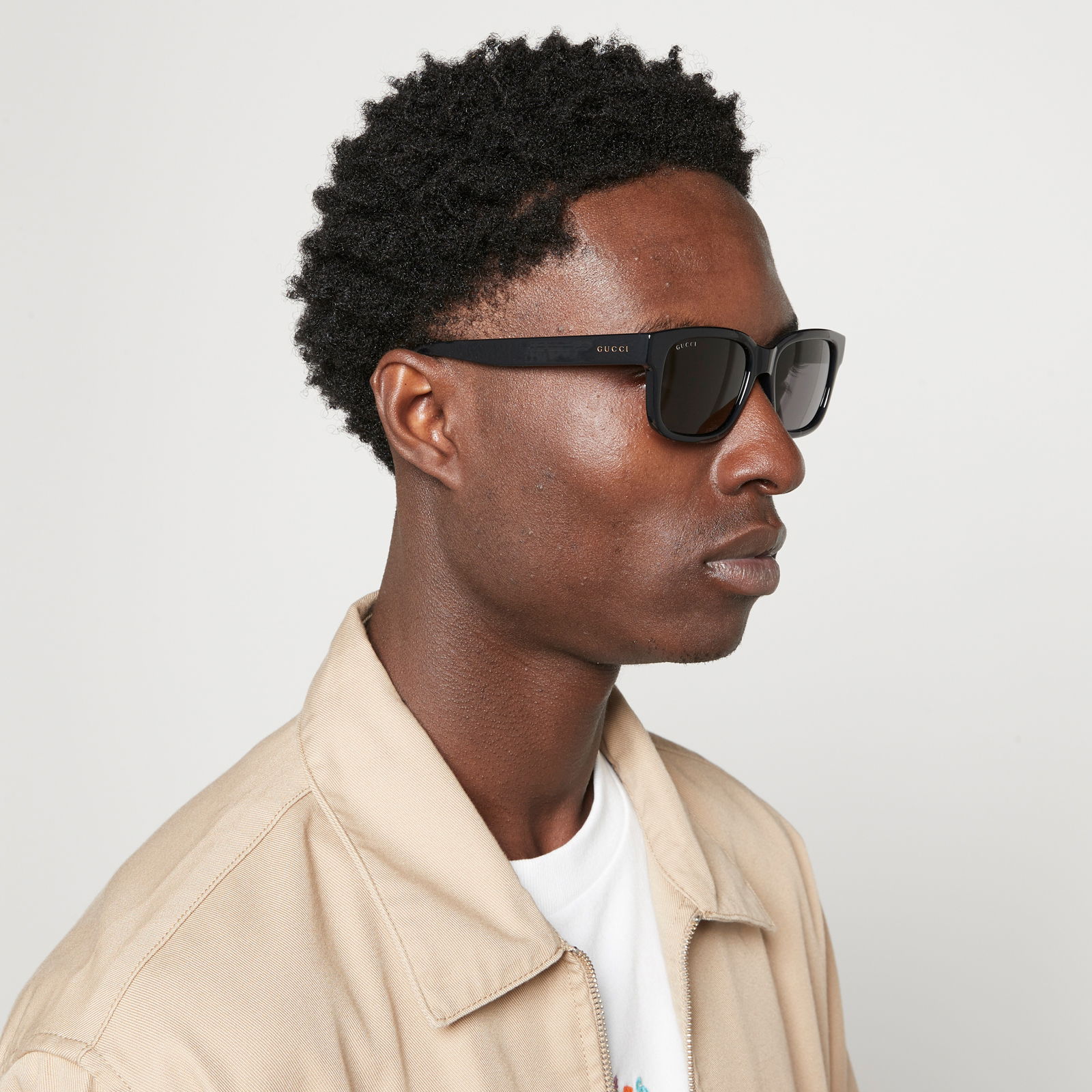 Minimal Logo Acetate Rectangular Sunglasses, 1