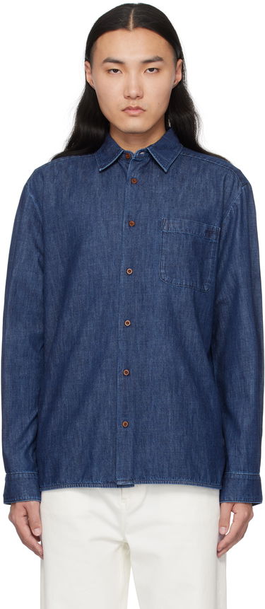 Риза A.P.C. Denim Shirt Синьо | COGXF-H12553, 0