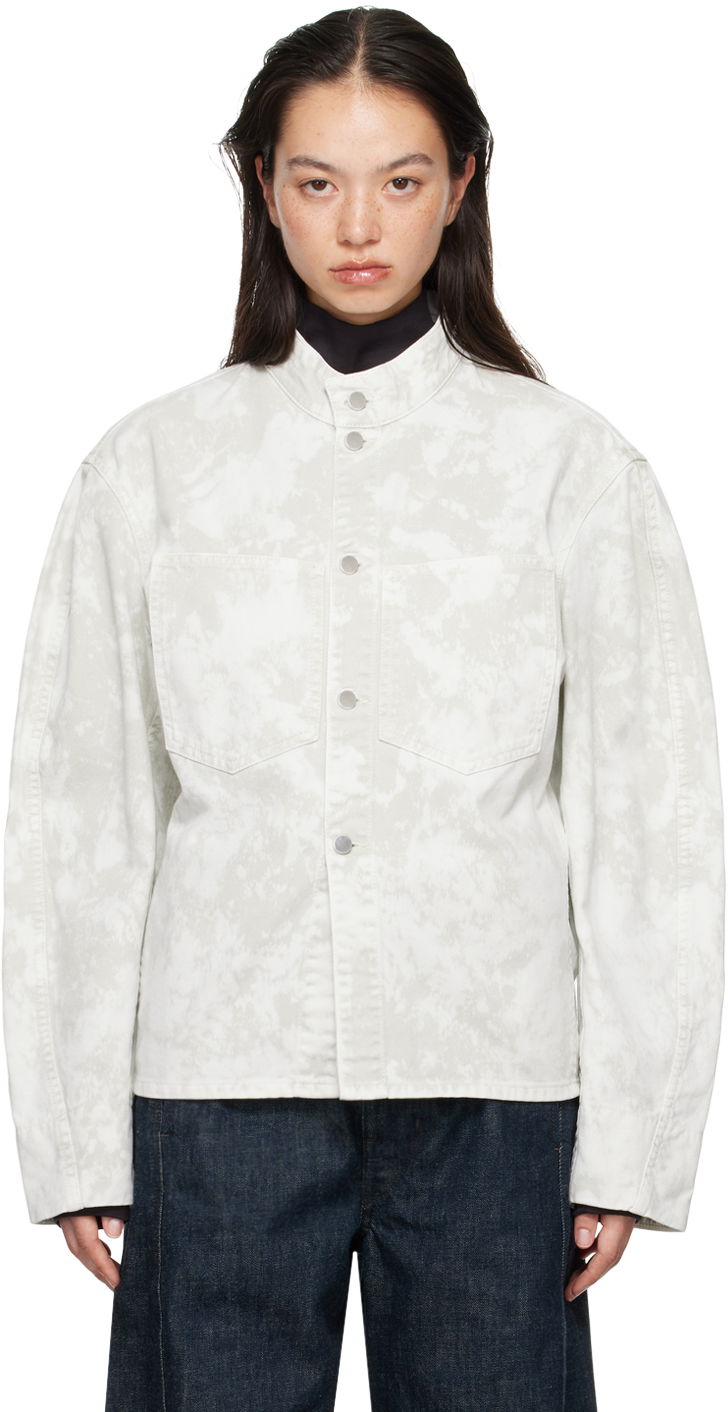 Яке LEMAIRE Lemaire Curved Sleeves Denim Jacket Бяло | JA1044 LD1012
