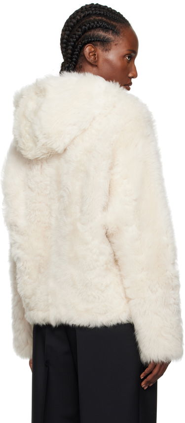 Яке Yves Salomon Yves Salomon Short Hooded Shearling Jacket Бяло | 26W25WYV62461TOSX, 2