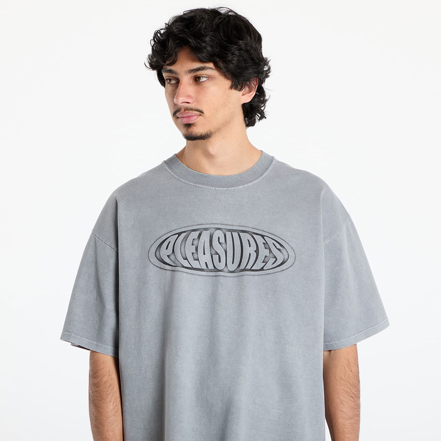 Тениска Pleasures Pleasures Sandblast T-Shirt Сиво | P25SU044 SILVER, 1