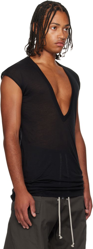 Тениска Rick Owens Rick Owens Concordians Dylan Deep V-Neck T-Shirt Черно | RU02E1157 UC, 1