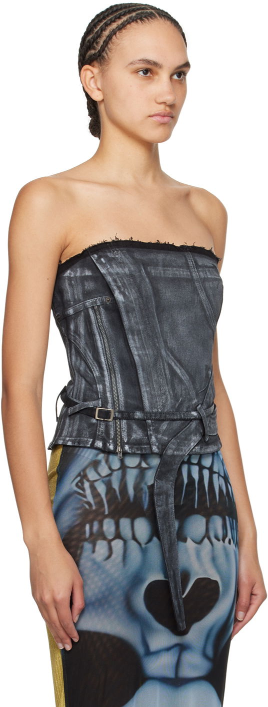 Потник Ottolinger Ottolinger Zip Denim Corset Top Сиво | 1704812, 1