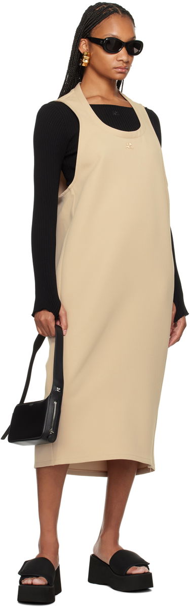 Pокля Courrèges Courrèges Holistic Midi Dress Бежово | 124CRO367PL0007, 4