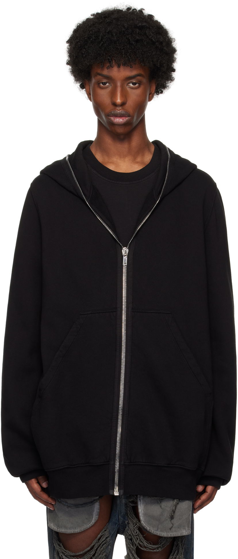 Суитчър Rick Owens Jumbo Gimp Hoodie Черно | DU02D2283 F