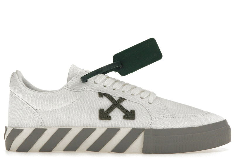 Кецове и обувки Off-White Vulc Low Canvas White Khaki Grey (FW22) Бяло | OMIA085F22FAB0010156, 0