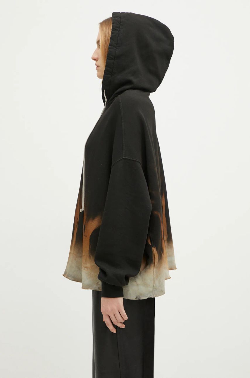 Суитчър Rick Owens Crater Patterned Hoodie Черно | DS02D2221.FSUN, 1