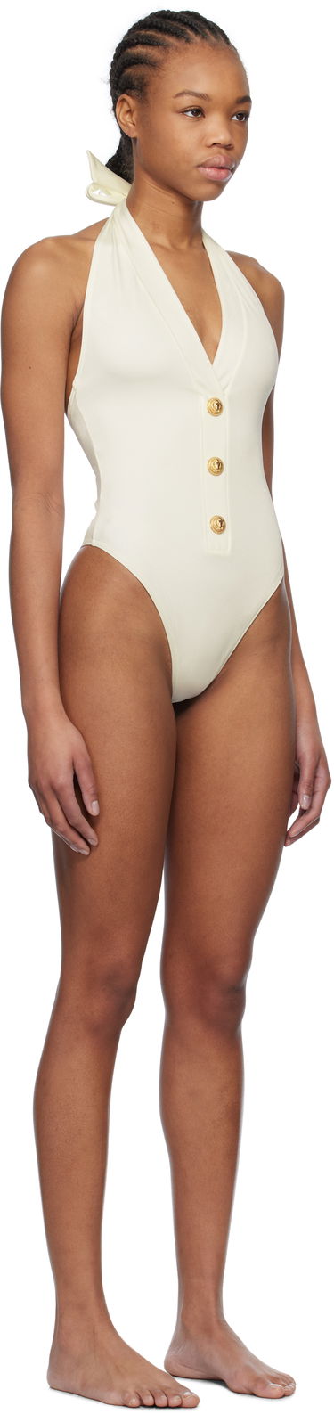 Бански Balmain Balmain Buttons One-Piece Swimsuit Черно | BKBUY2250, 4