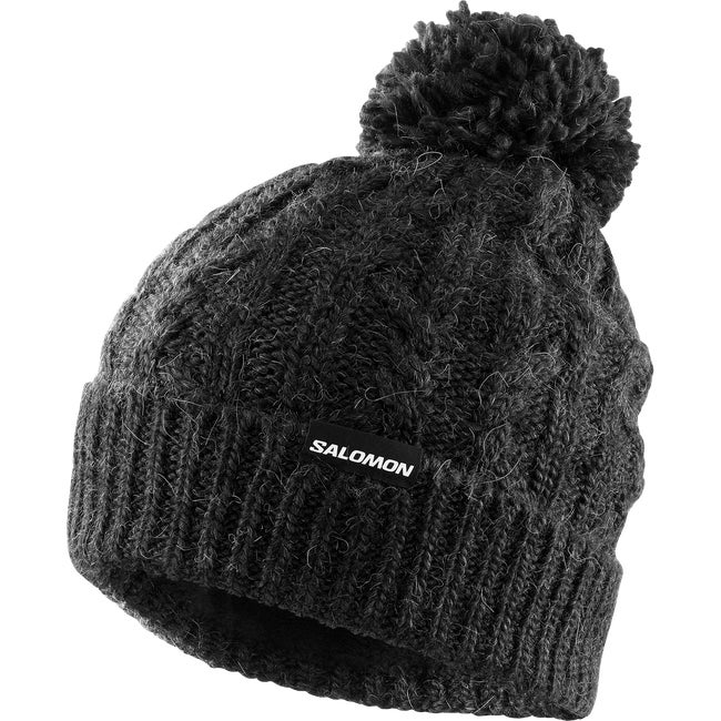 Шапка Salomon Ivy Cable Knit Pom Beanie Черно | LC2152600, 1