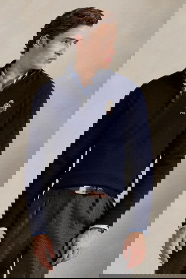 Пуловер Polo by Ralph Lauren Wool Half-Zip Polo Bear Sweater Тъмно синьо | 710978300, 0