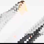 Ribbed Collared Long-Sleeve Button Down Top with Sleeve Stripes