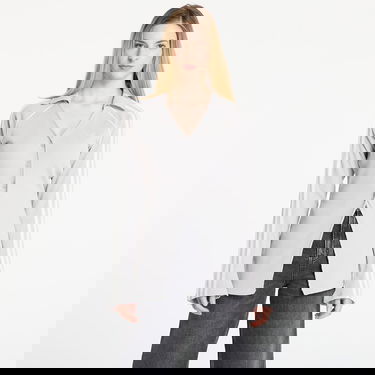 Риза adidas Originals Ribbed Collared Long-Sleeve Button Down Top with Sleeve Stripes Сиво | KR5109, 0