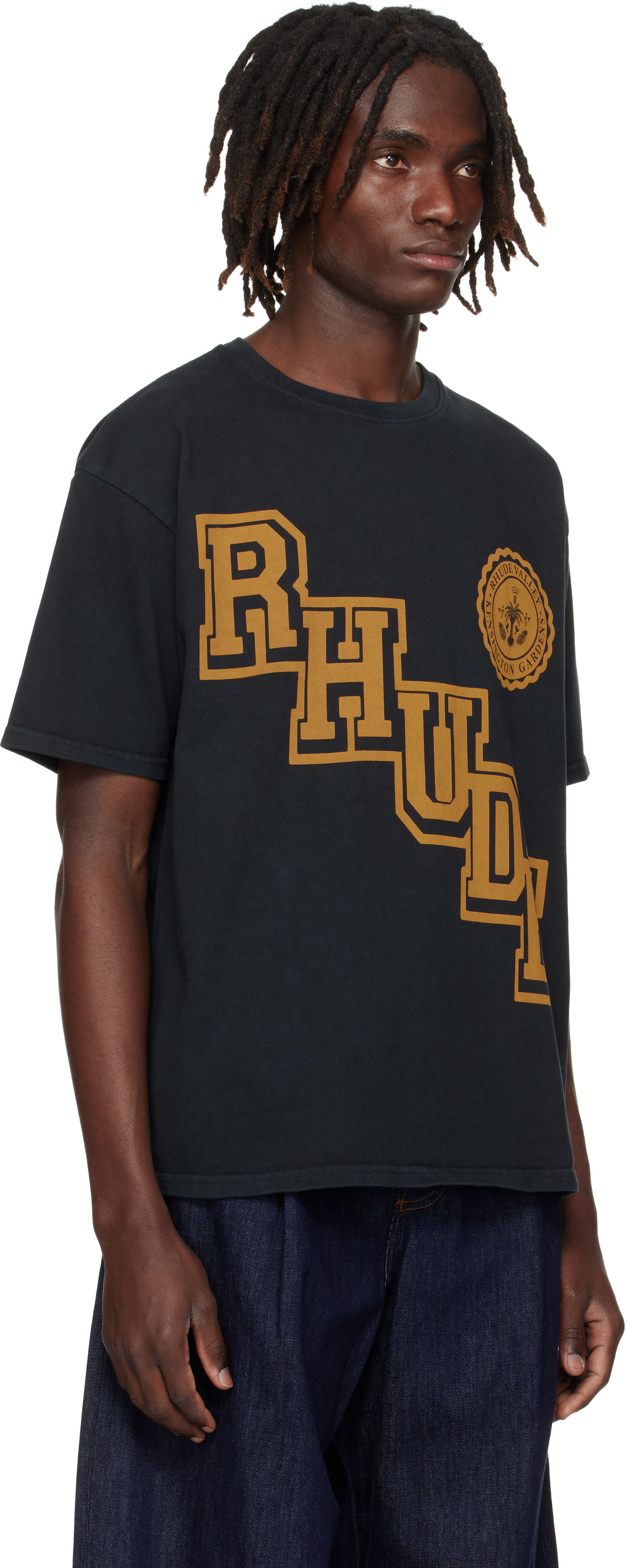 Тениска Rhude Rhude Collegiate Crest T-Shirt Черно | RHPF25TT05012, 1