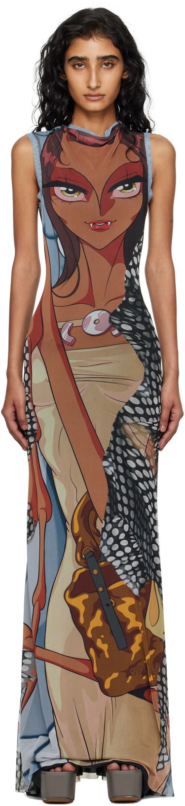 Pокля Ottolinger Ottolinger Printed Mesh Maxi Dress Многоцветен | 101-500301-04, 0