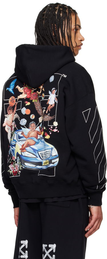 Суитчър Off-White Off-White Fresco Arrow Hoodie Черно | OMBB085S25FLE0051001, 2