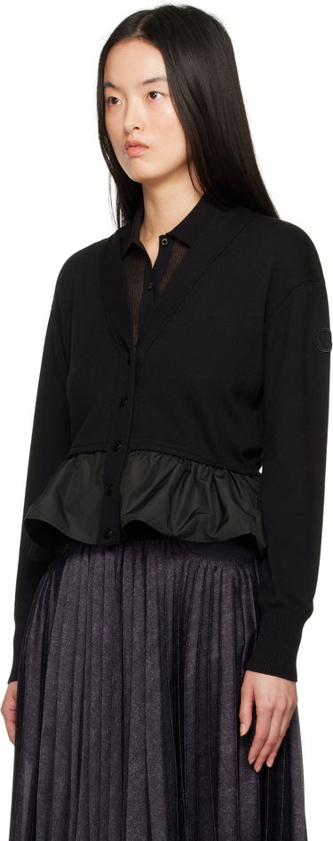 Пуловер Moncler Moncler Cotton, Cashmere & Silk Peplum Cardigan Черно | K10939B00038M4066, 3