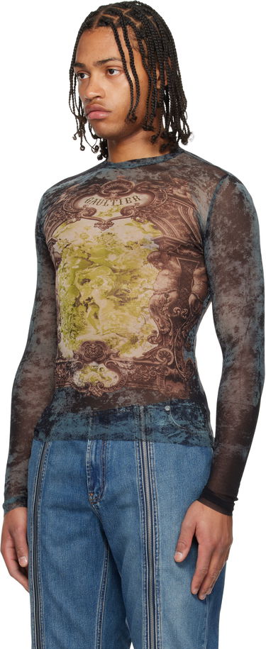 Тениски и потници Jean Paul Gaultier The Blue Médaillon Printed Long Sleeve Mesh Top Многоцветен | 25/04-W-TO305-M006P-005740, 3
