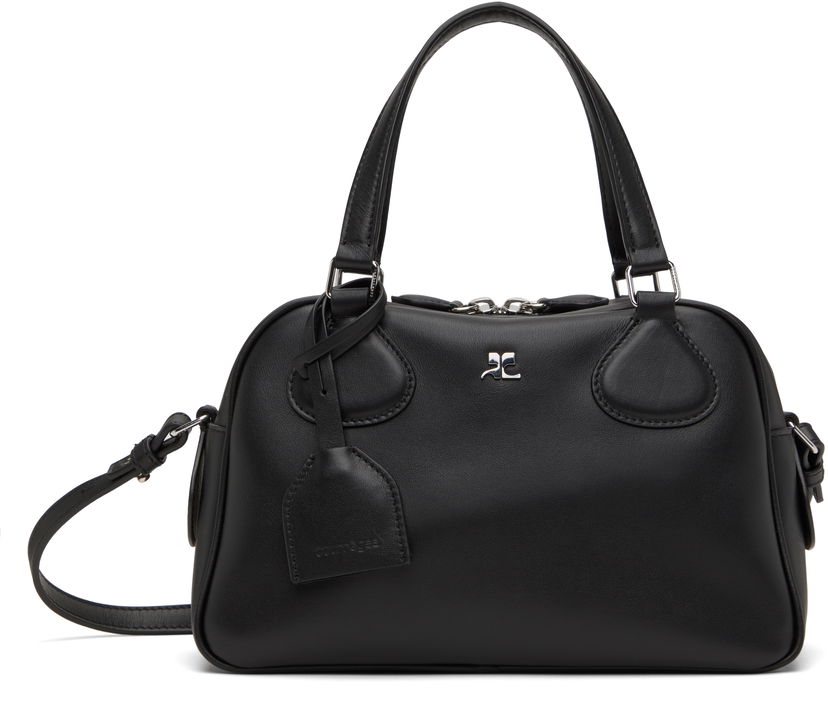 Дамска чанта Courrèges Studded Leather Bowling Bag Черно | 324GSA133CR0065