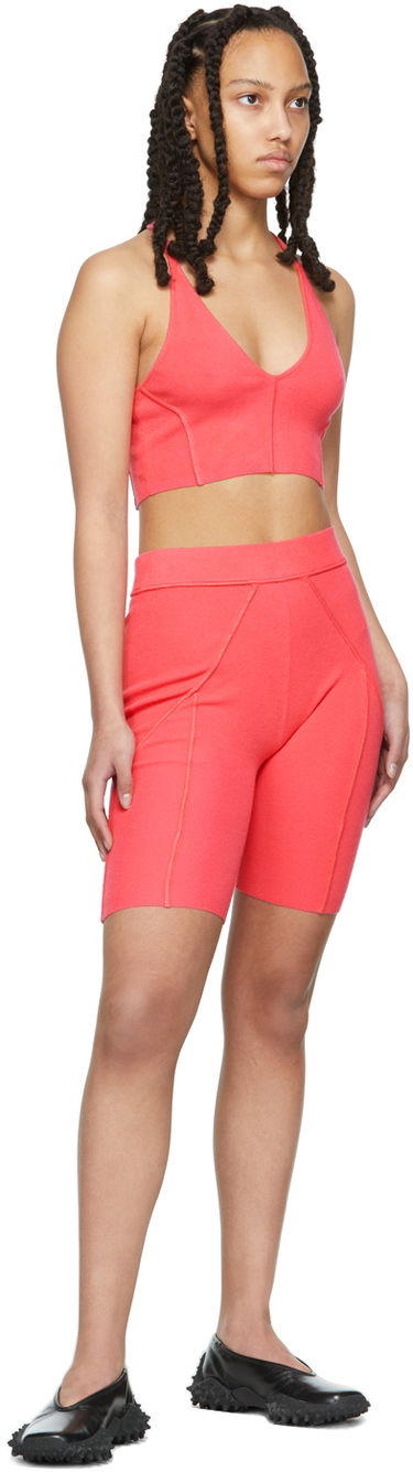 Къси панталони Helmut Lang Ribbed Bike Shorts Розово | M02HW714, 3