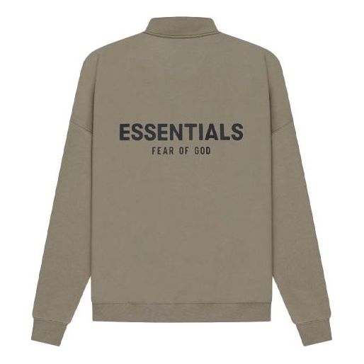 Суитчър Fear of God Essentials Mockneck Half Zip Sweatshirt Зелено | FOG-SS21-592