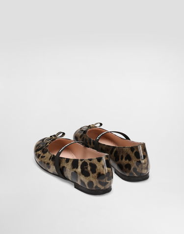 Кецове и обувки Dolce & Gabbana Dolce & Gabbana Printed Shiny Calfskin Ballet Flats Кафяво | D11294AM568HA93M, 3