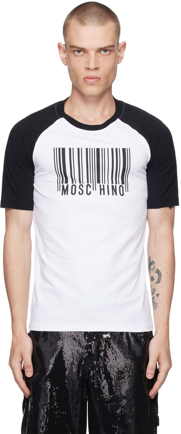 Тениска Moschino Black & White Barcode T-Shirt Бяло | 242ZZJ070852392001, 0