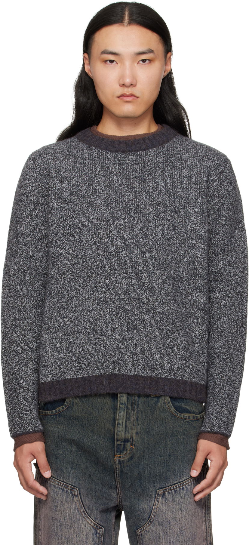 Пуловер Eckhaus Latta Eckhaus Latta Yak Knit Sweater Сиво | 8258-EL-PF25-M