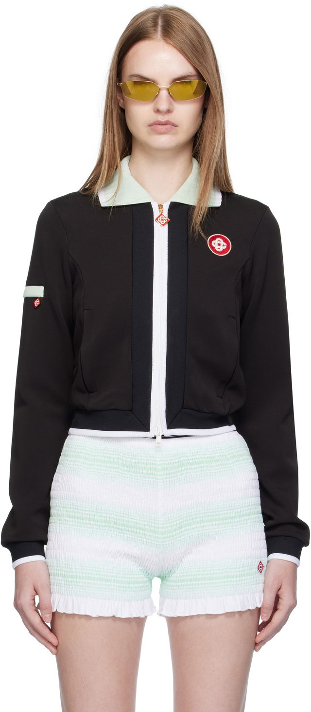Casablanca Viscose Cropped Track Jacket